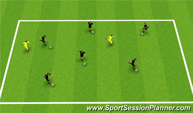 Football/Soccer Session Plan Drill (Colour): Freeze Tag