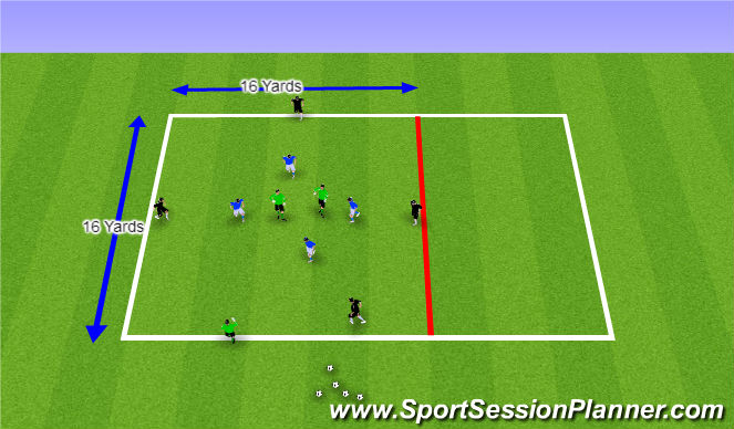 Football/Soccer Session Plan Drill (Colour): Rondo 11 Players