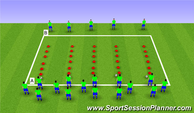 Football/Soccer Session Plan Drill (Colour): Sprint/Fast Feet