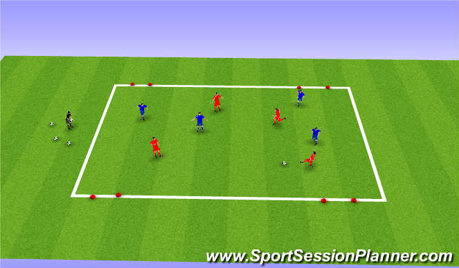 Football/Soccer Session Plan Drill (Colour): 4v4 small sided game