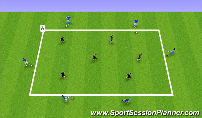 Football/Soccer Session Plan Drill (Colour): Passing & Receiving