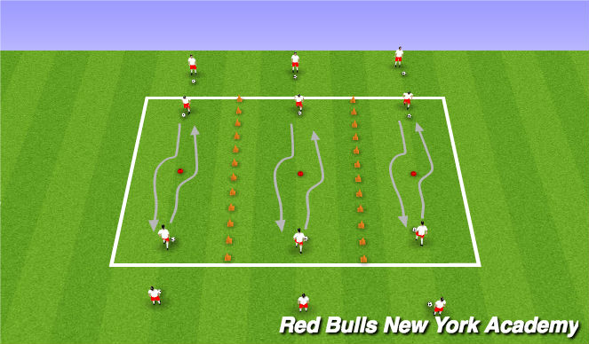 Football/Soccer Session Plan Drill (Colour): Rows Of Moves