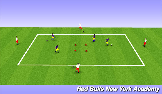 Football/Soccer Session Plan Drill (Colour): Passing with movement 2/2