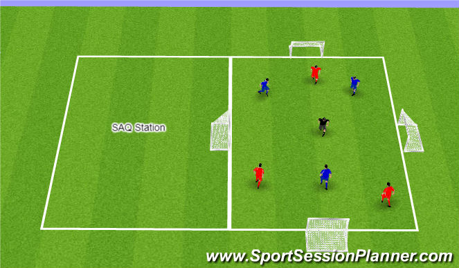 Football/Soccer Session Plan Drill (Colour): 2 Stations