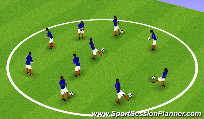 Football/Soccer Session Plan Drill (Colour): Juggling