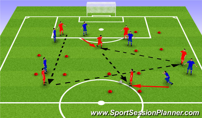 Football/Soccer Session Plan Drill (Colour): Pass and Move Game