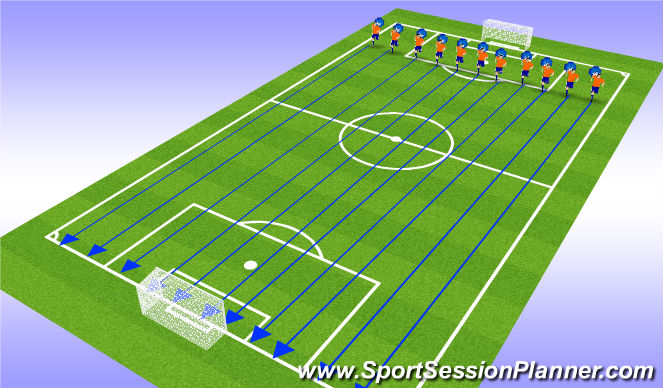 Football/Soccer Session Plan Drill (Colour): Fitness 100s