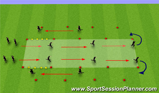 Football/Soccer Session Plan Drill (Colour): FIFA 11+ - WARM UP