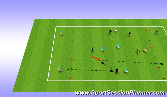 Football/Soccer Session Plan Drill (Colour): Spanish Keepaway to 2 target players