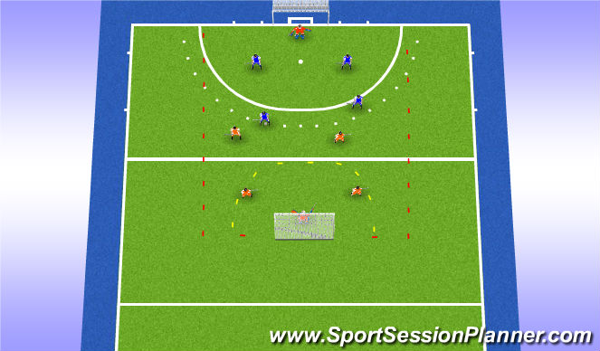 Hockey Session Plan Drill (Colour): Turnover game 4v4