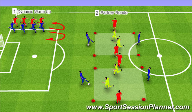 Football/Soccer Session Plan Drill (Colour): Warm Up