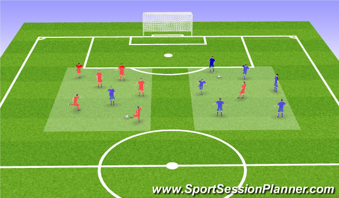 Football/Soccer Session Plan Drill (Colour): Free Play Passing