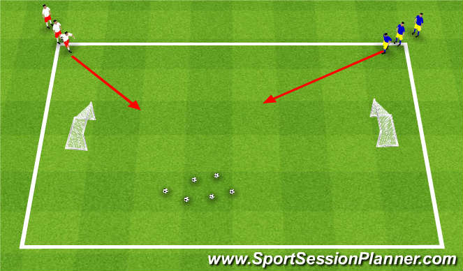 Football/Soccer Session Plan Drill (Colour): 1v1