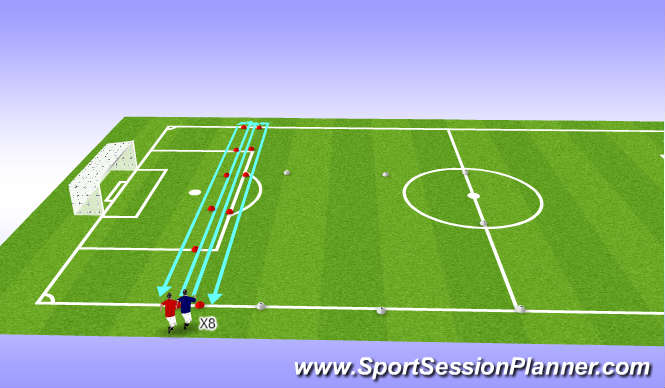 Football/Soccer Session Plan Drill (Colour): Warm Up 1st phase