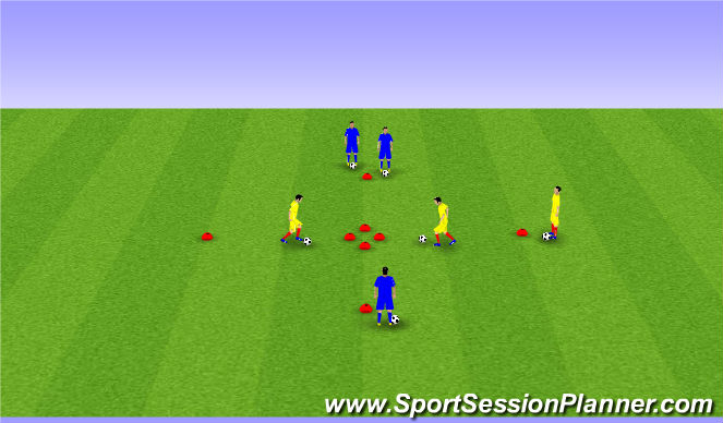 Football/Soccer Session Plan Drill (Colour): Moves Step 6 II
