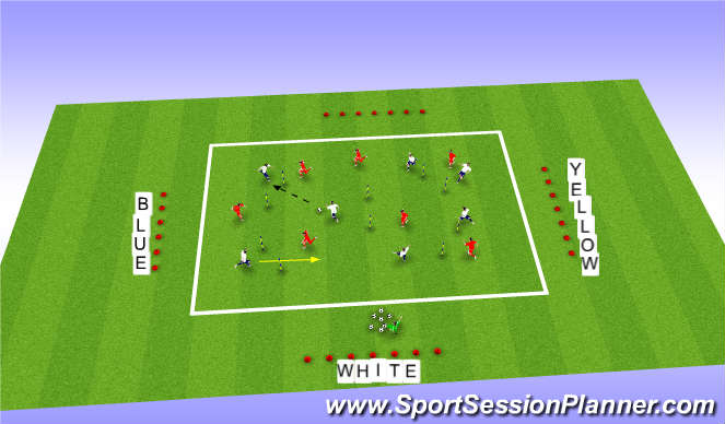 Football/Soccer Session Plan Drill (Colour): 7 v 7 keep ball