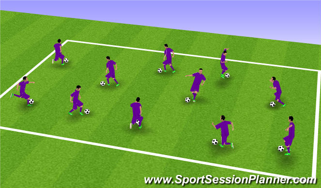 Football/Soccer Session Plan Drill (Colour): Warm Up