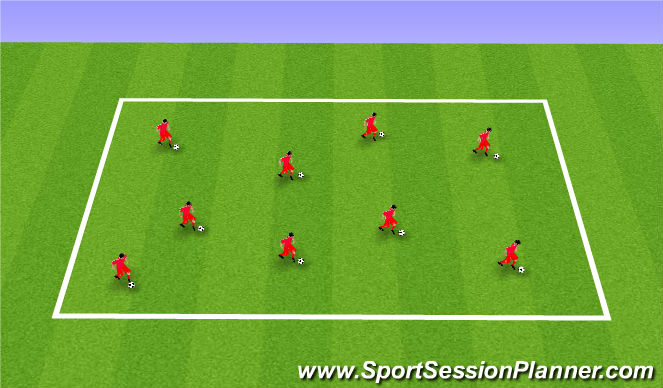 Football/Soccer Session Plan Drill (Colour): Ball Mastery Warm Up