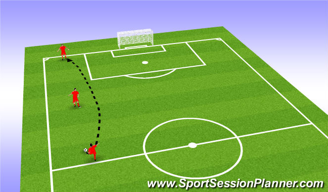 Football/Soccer Session Plan Drill (Colour): Lofted Passes Intro P1