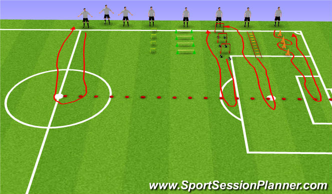 Football/Soccer Session Plan Drill (Colour): Warm-Up