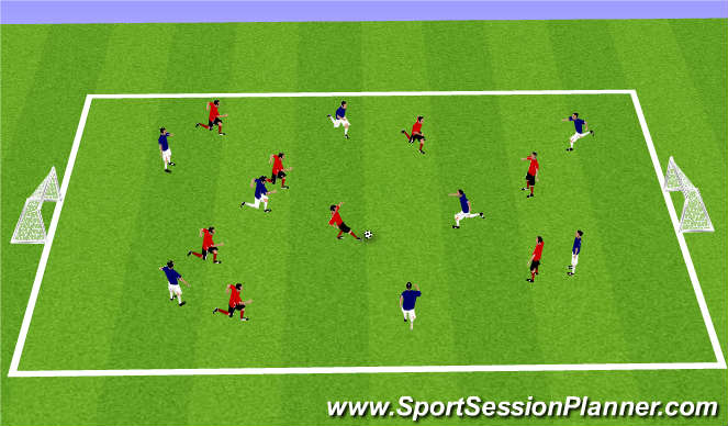 Football/Soccer Session Plan Drill (Colour): 'PRESS THE PLAY' 8V8