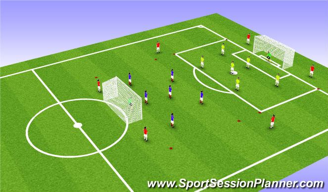 Football/Soccer Session Plan Drill (Colour): Jeu Banide 6c6 6 appuis