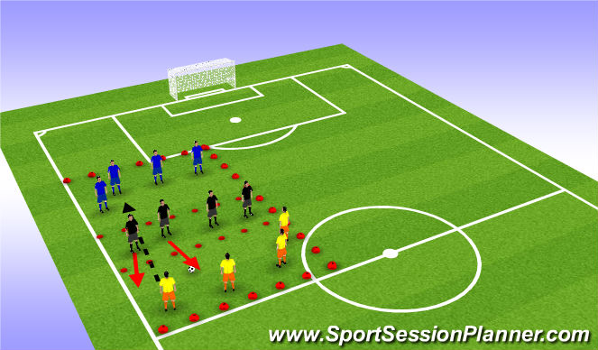 Football/Soccer Session Plan Drill (Colour): Drill 2