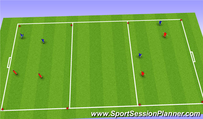 Football/Soccer Session Plan Drill (Colour): 2v2