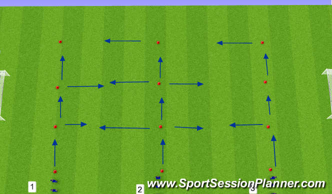 Football/Soccer Session Plan Drill (Colour): Agility W/O Ball/W/Ball