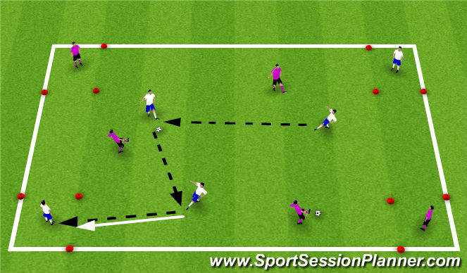 Football/Soccer Session Plan Drill (Colour): Find a friend possession