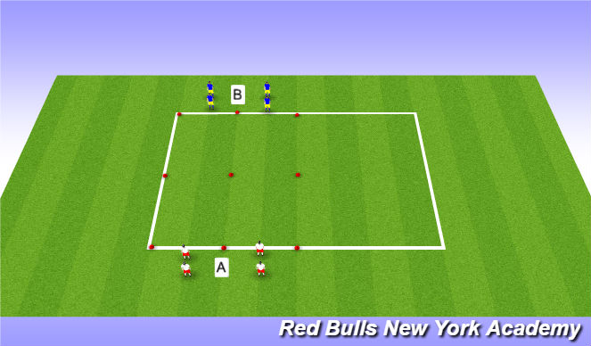 Football/Soccer Session Plan Drill (Colour): 1v1 semi opposed
