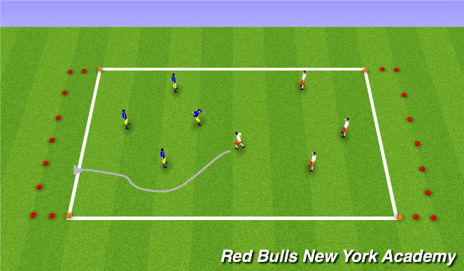 Football/Soccer Session Plan Drill (Colour): Conditined game (Dribbling Arena)