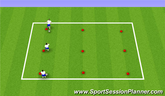 Football/Soccer Session Plan Drill (Colour): Passing in 3's