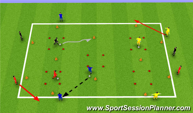 Football/Soccer Session Plan Drill (Colour): Ball Mastery and Turns warm up