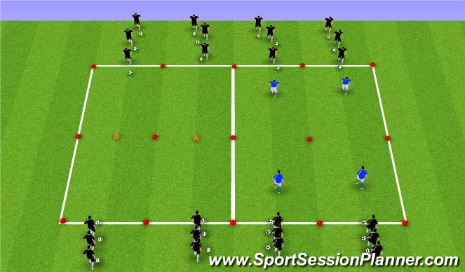 Football/Soccer Session Plan Drill (Colour): 1v1 Moves.