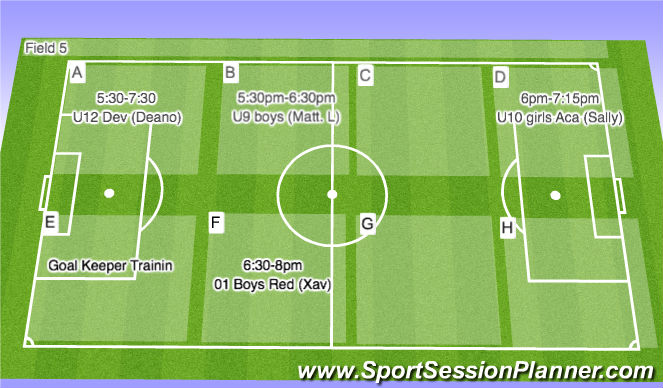 Football/Soccer Session Plan Drill (Colour): Field 5