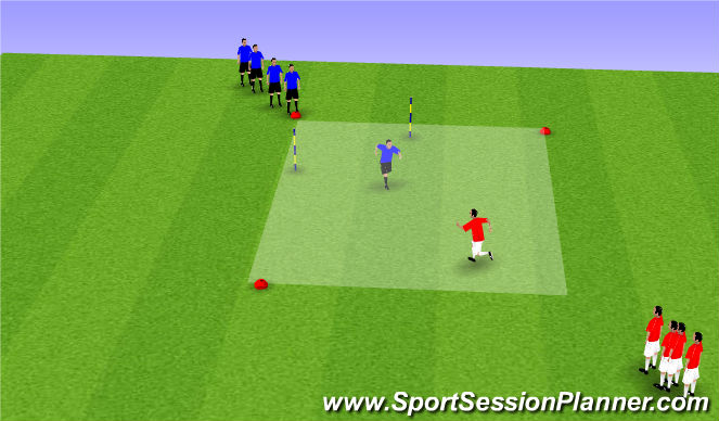 Football/Soccer Session Plan Drill (Colour): Defending Warm-Up