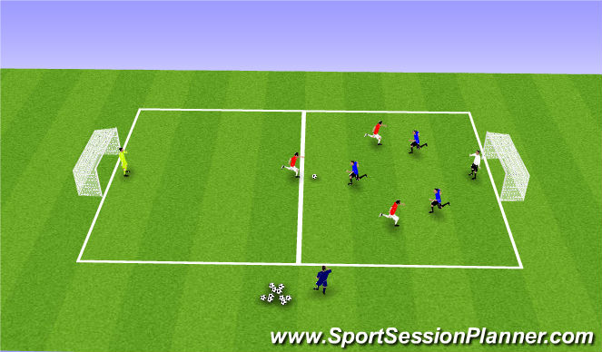 Football/Soccer Session Plan Drill (Colour): 4v4 Game