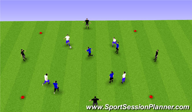 Football/Soccer Session Plan Drill (Colour): 4v4+4