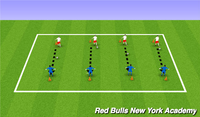 Football/Soccer Session Plan Drill (Colour): Kockdown the Cone