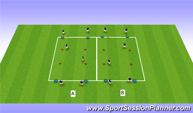 Football/Soccer Session Plan Drill (Colour): Warm Up - Passing Exercise