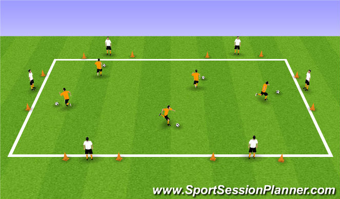 Football/Soccer Session Plan Drill (Colour): Dribbling with confidence