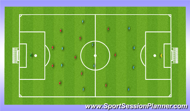 Football/Soccer Session Plan Drill (Colour): 11 v 11