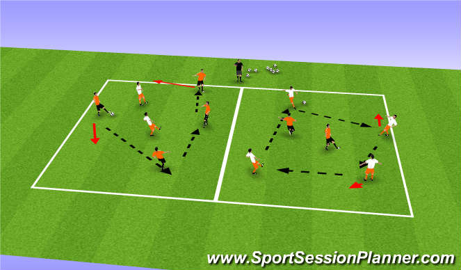 Football/Soccer Session Plan Drill (Colour): 4v2 Possesion