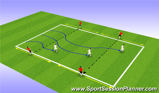 Football/Soccer Session Plan Drill (Colour): Passing/Dribbling
