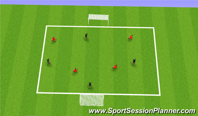 Football/Soccer Session Plan Drill (Colour): 3v3/ 4v4 game