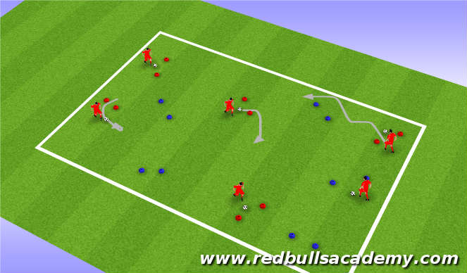 Football/Soccer Session Plan Drill (Colour): Volcanoes