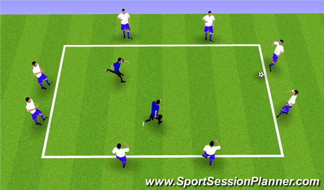 Football/Soccer Session Plan Drill (Colour): 8 v 2 Two-touch