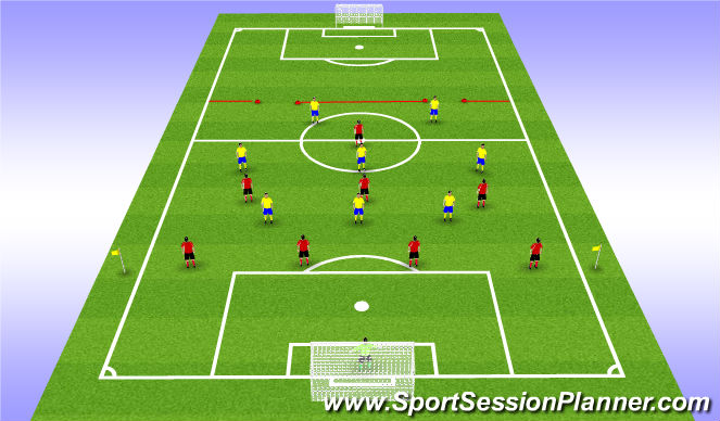 Football/Soccer Session Plan Drill (Colour): Phase of play (outline)