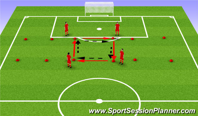 Football/Soccer Session Plan Drill (Colour): Pass & Move